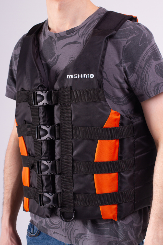 Жилет спасательный MISHIMO PRO Премиум качества Черно-оранжевый в Златоусте