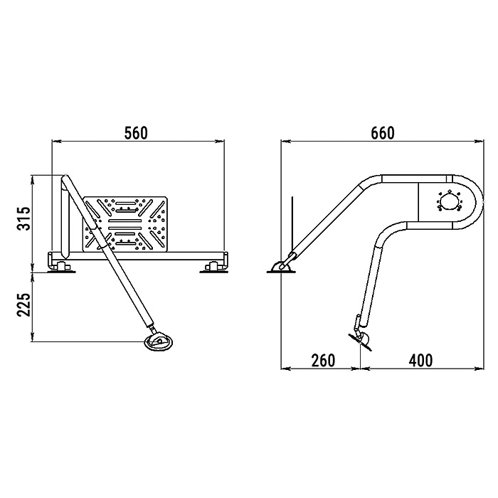 Стойка рулевая с креплением на баллон надувной лодки 25мм в Златоусте