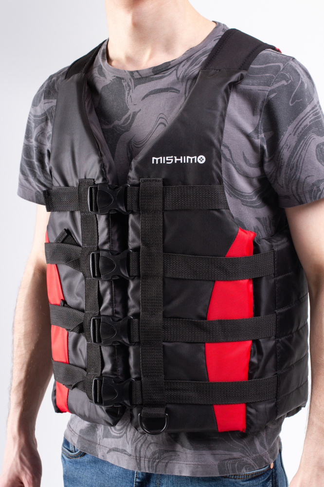 Жилет спасательный MISHIMO PRO Премиум качества Черно-красный в Златоусте