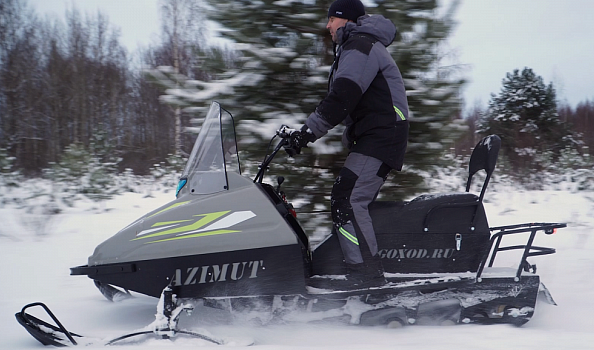 Миниснегоход Бурлак Азимут 20 л.с. , эл.запуск, реверс, тормоз гидравл, капот серый в Златоусте