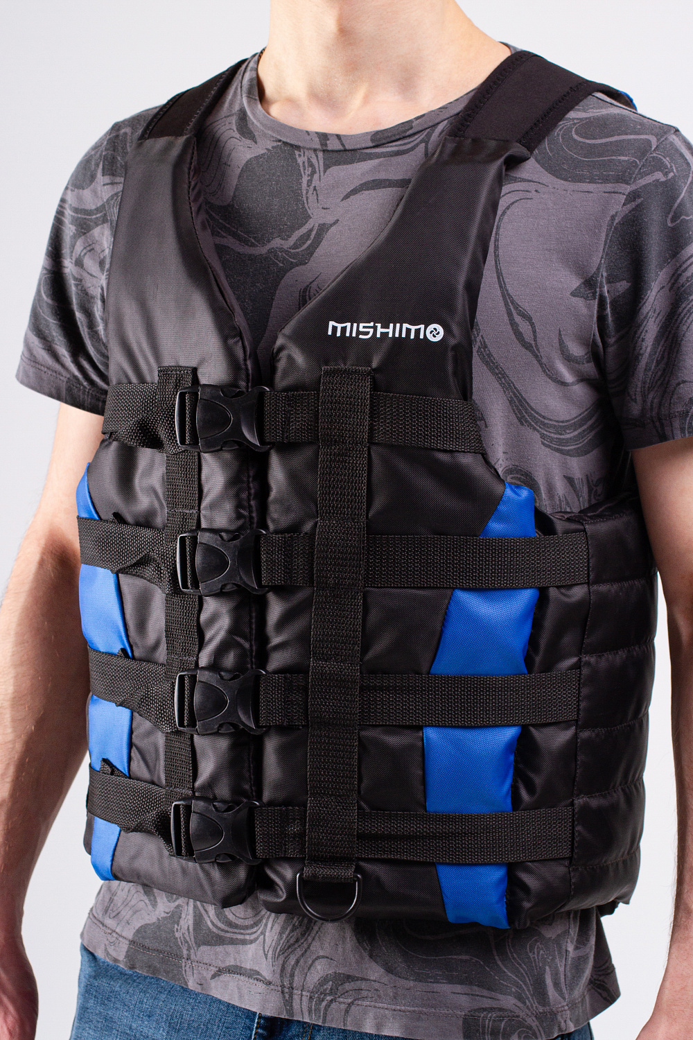 Жилет спасательный MISHIMO PRO Премиум качества Черно-синий в Златоусте