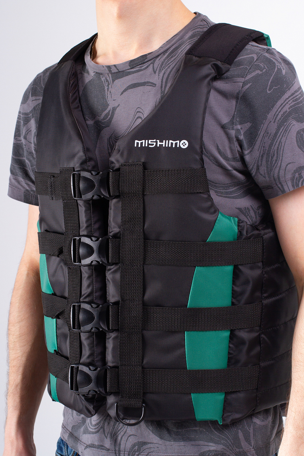 Жилет спасательный MISHIMO PRO Премиум качества Черно-зеленый в Златоусте