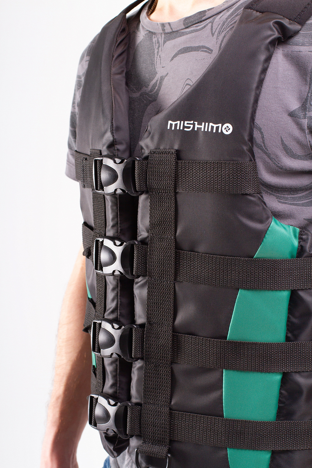 Жилет спасательный MISHIMO PRO Премиум качества Черно-зеленый в Златоусте