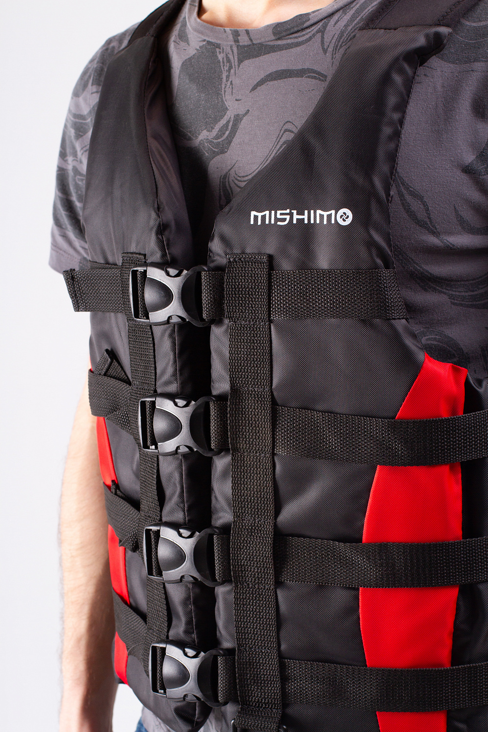 Жилет спасательный MISHIMO PRO Премиум качества Черно-красный в Златоусте